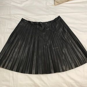J Crew Faux Leather Black Mini Skirt Sz 8